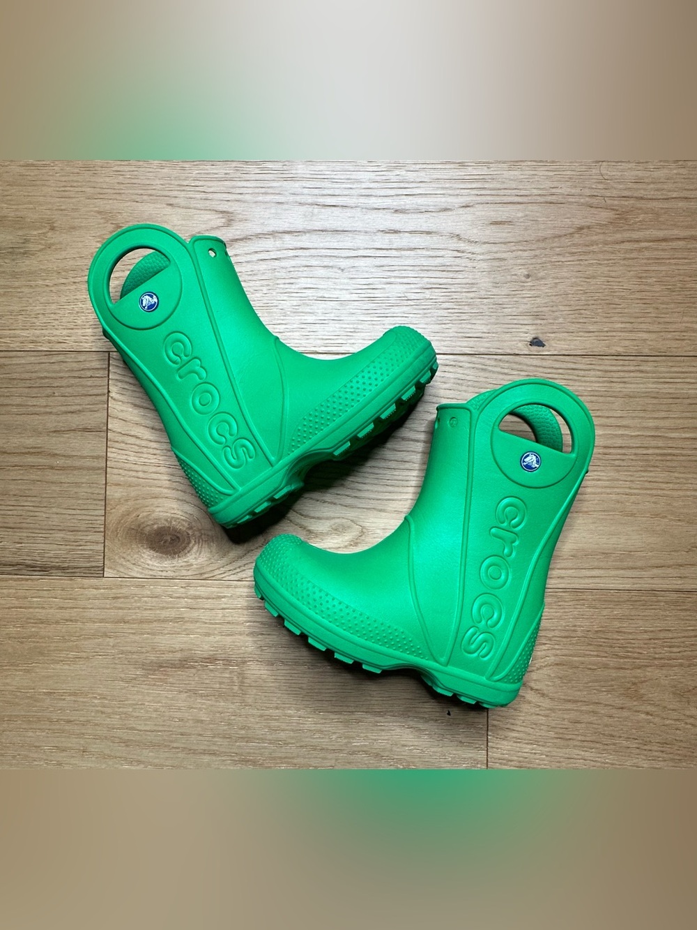 Crocs Toddler Green Waterproof Handle It Rain Boots Size C9 Excellent Used Cond